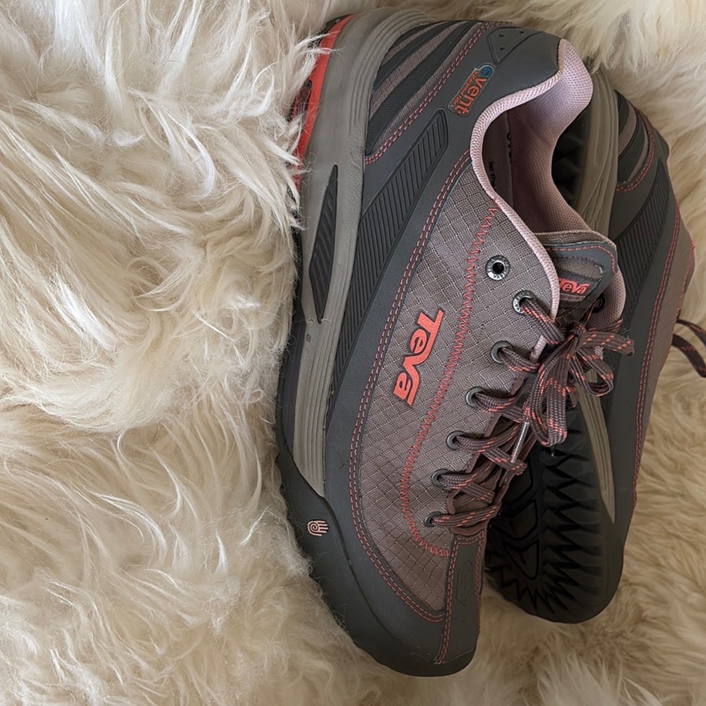 Teva Gray and Pink Sneakers, 10 1/2